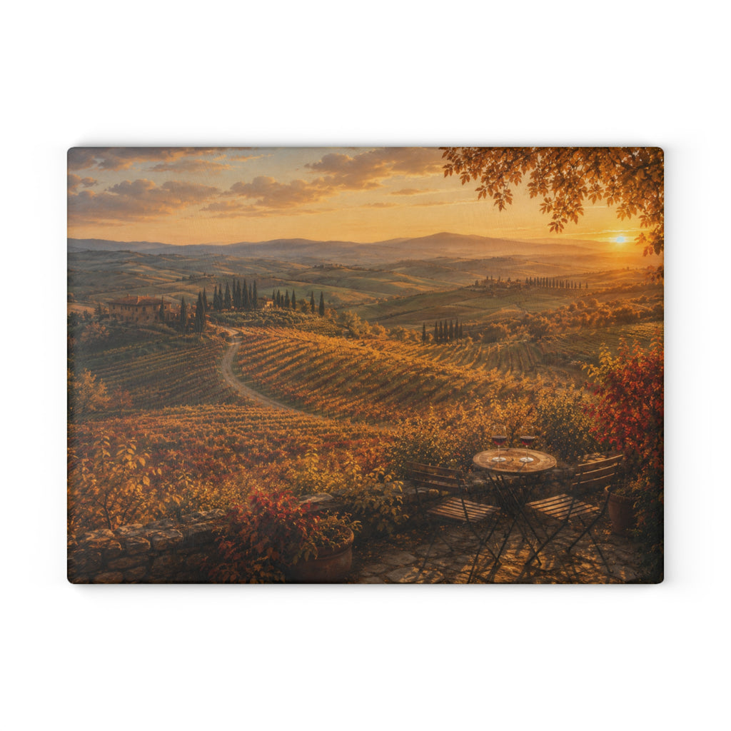 Tuscan Sunset Glass Serving Board