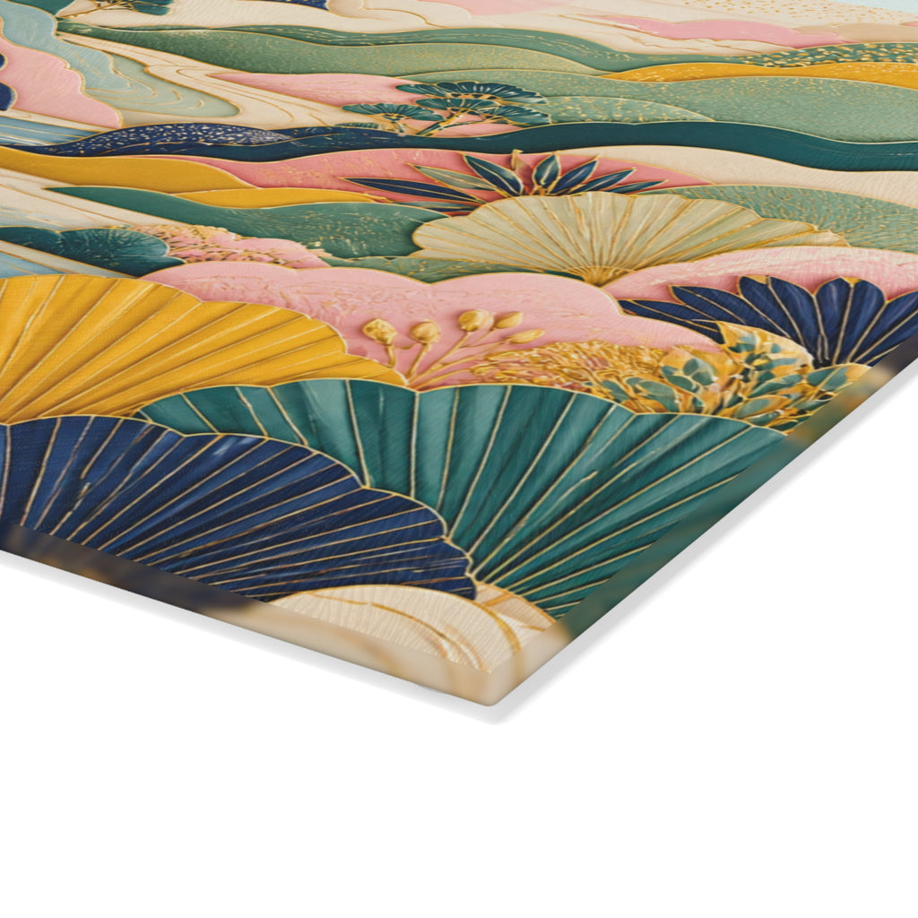 Japanese Garden Glass Serving Board