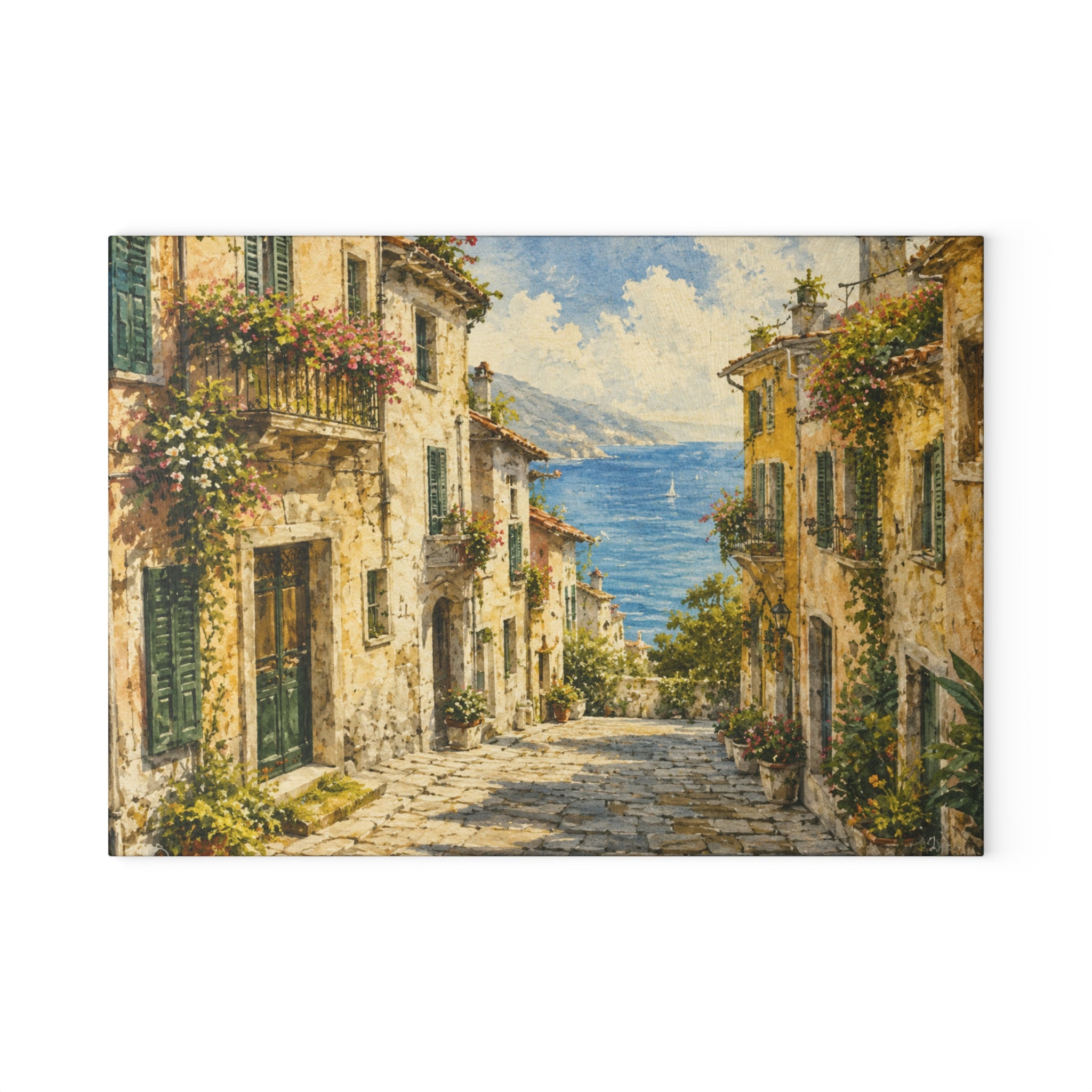 Italian Village Glass Serving Board