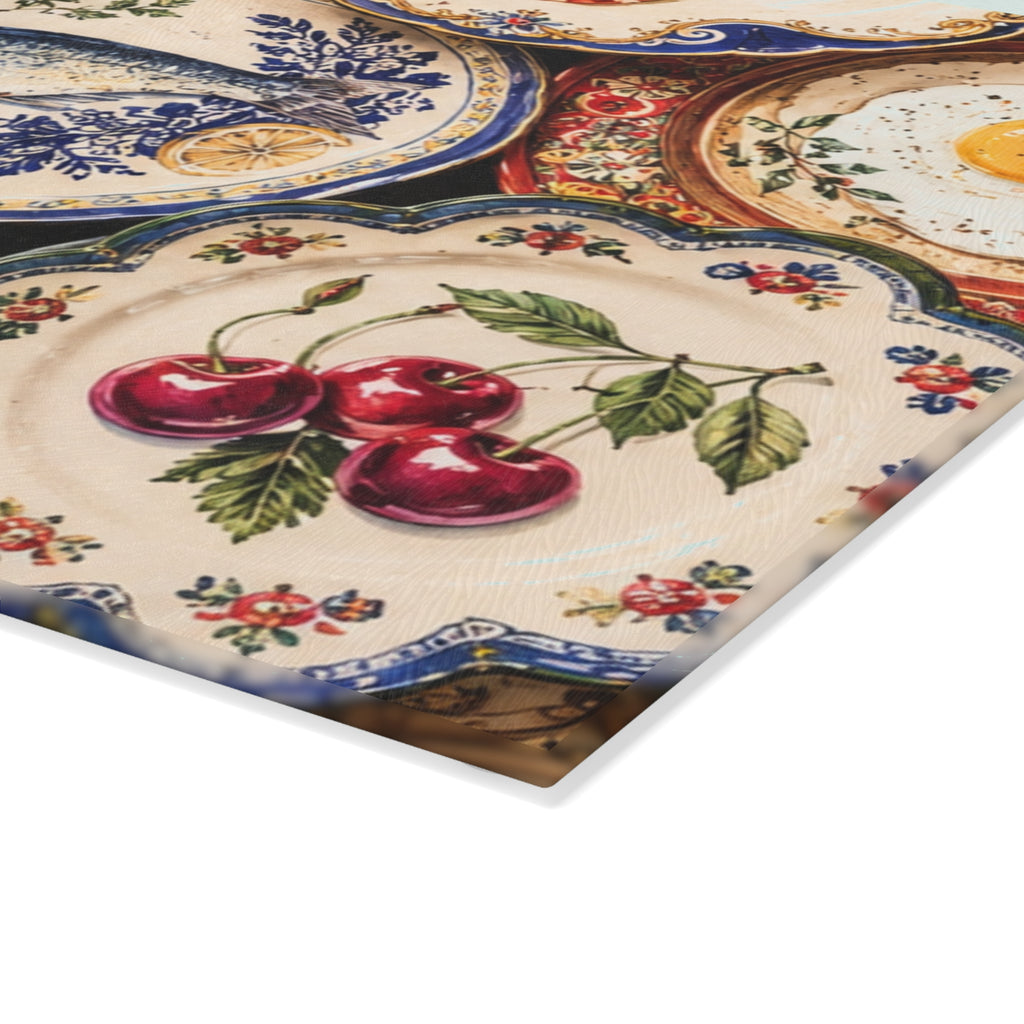 Italian Ceramic Plates Glass Serving Board