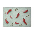 Red Chili Pepper Glass Serving Board