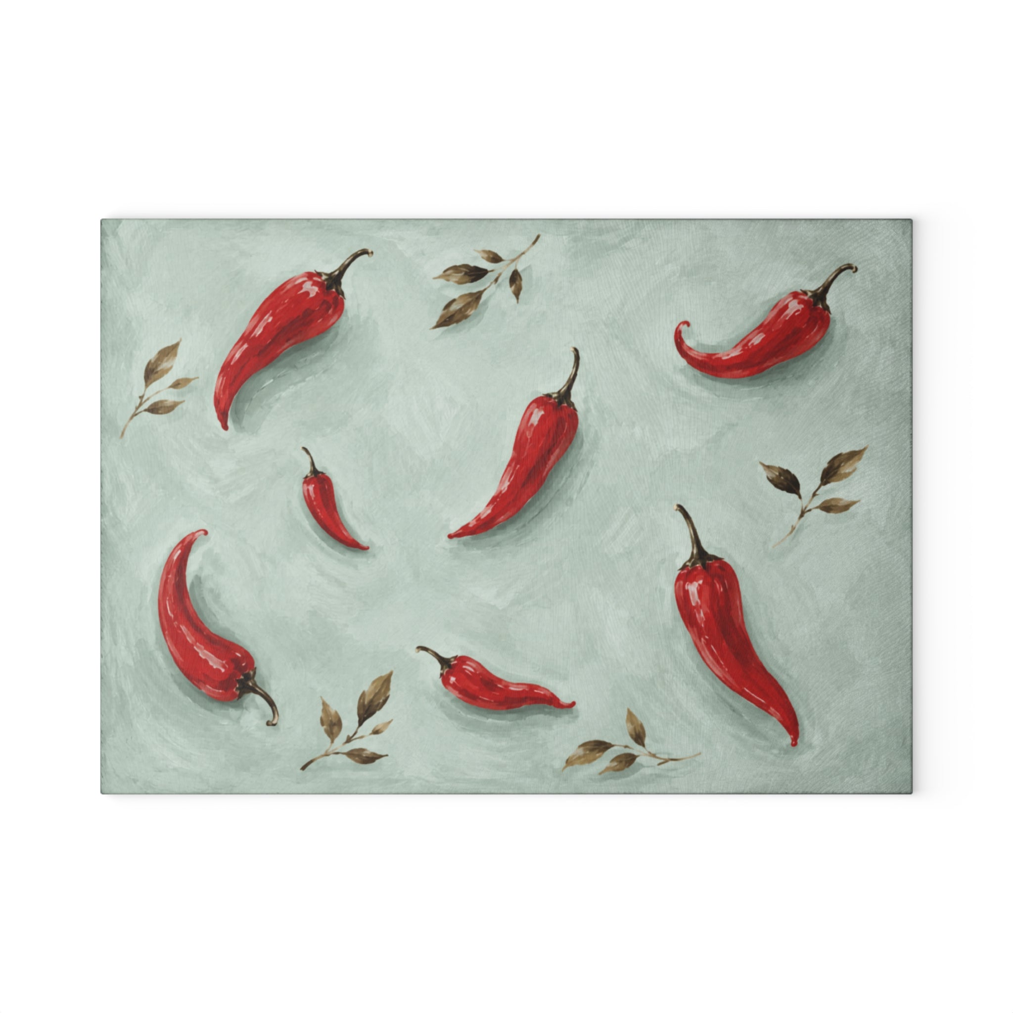 Red Chili Pepper Glass Serving Board