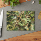 Ammonite Fossil Glass Serving Board