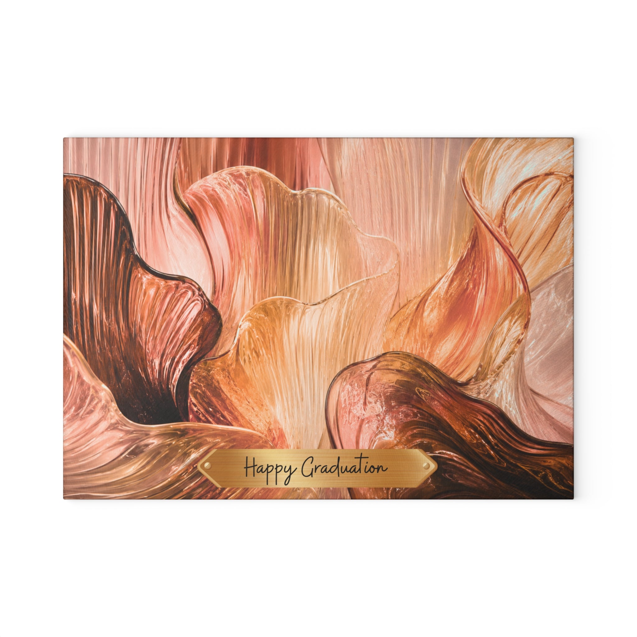 Rose Gold Abstract Glass Serving Board — Pink Charcuterie Board for Cocktail Party & Girls Night
