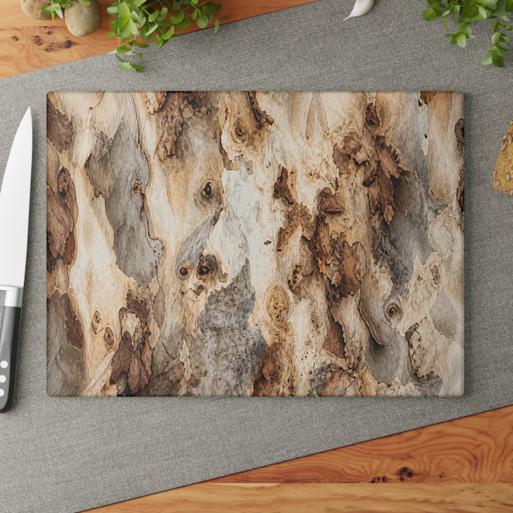 Eucalyptus Tree Glass Serving Board