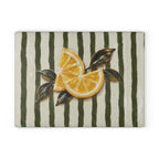 Ceramic Stripe Lemon Glass Serving Board