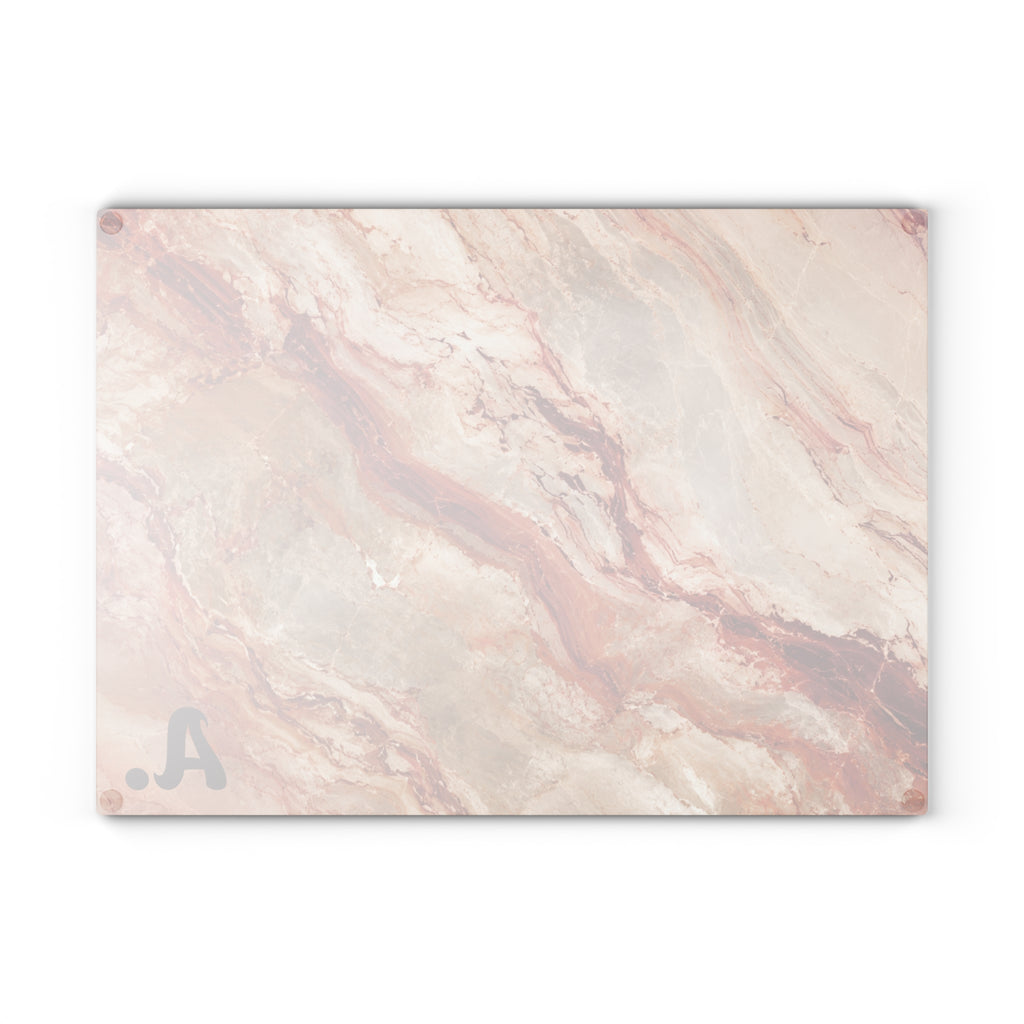 Rose Marble Glass Serving Board