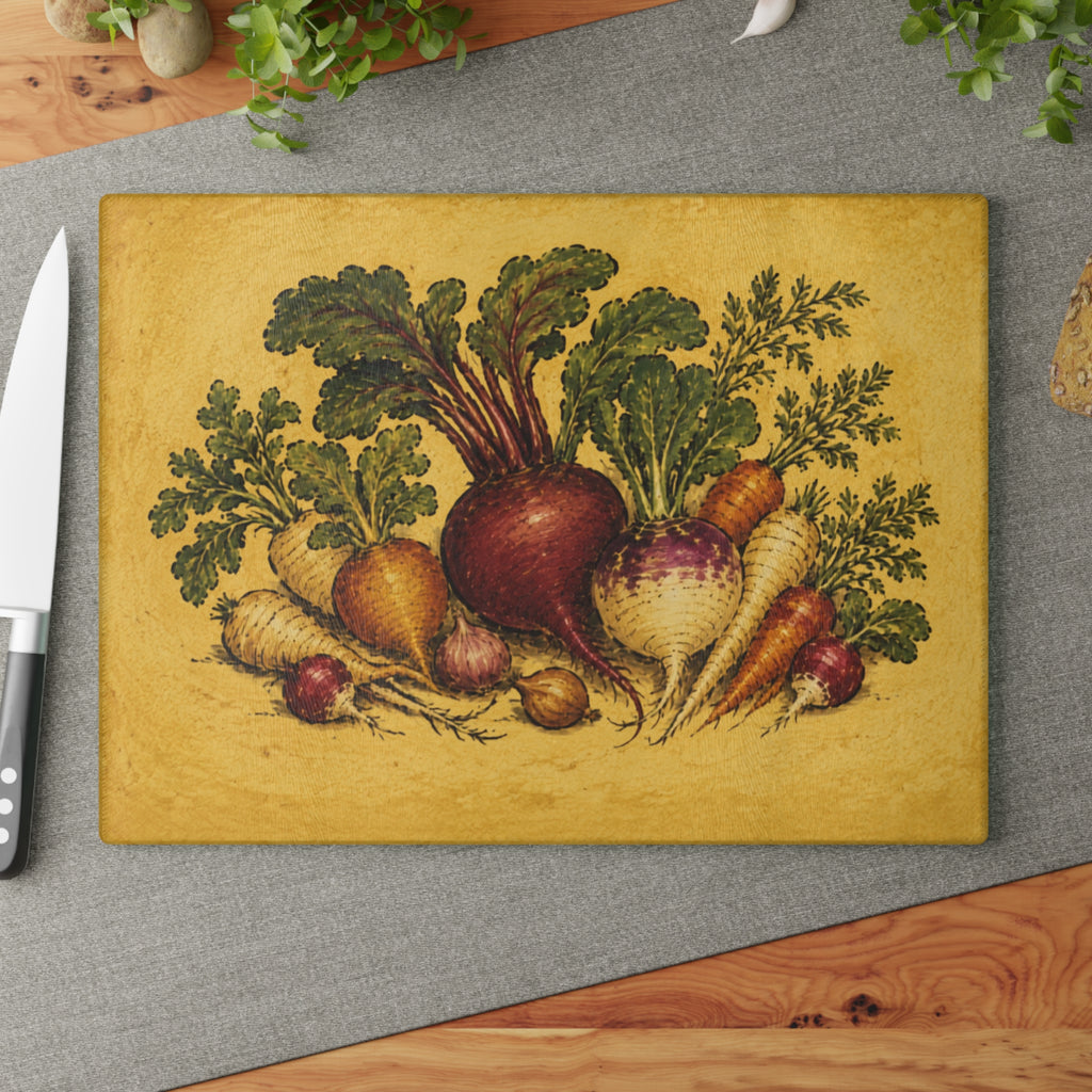 Vintage Vegetable Glass Board