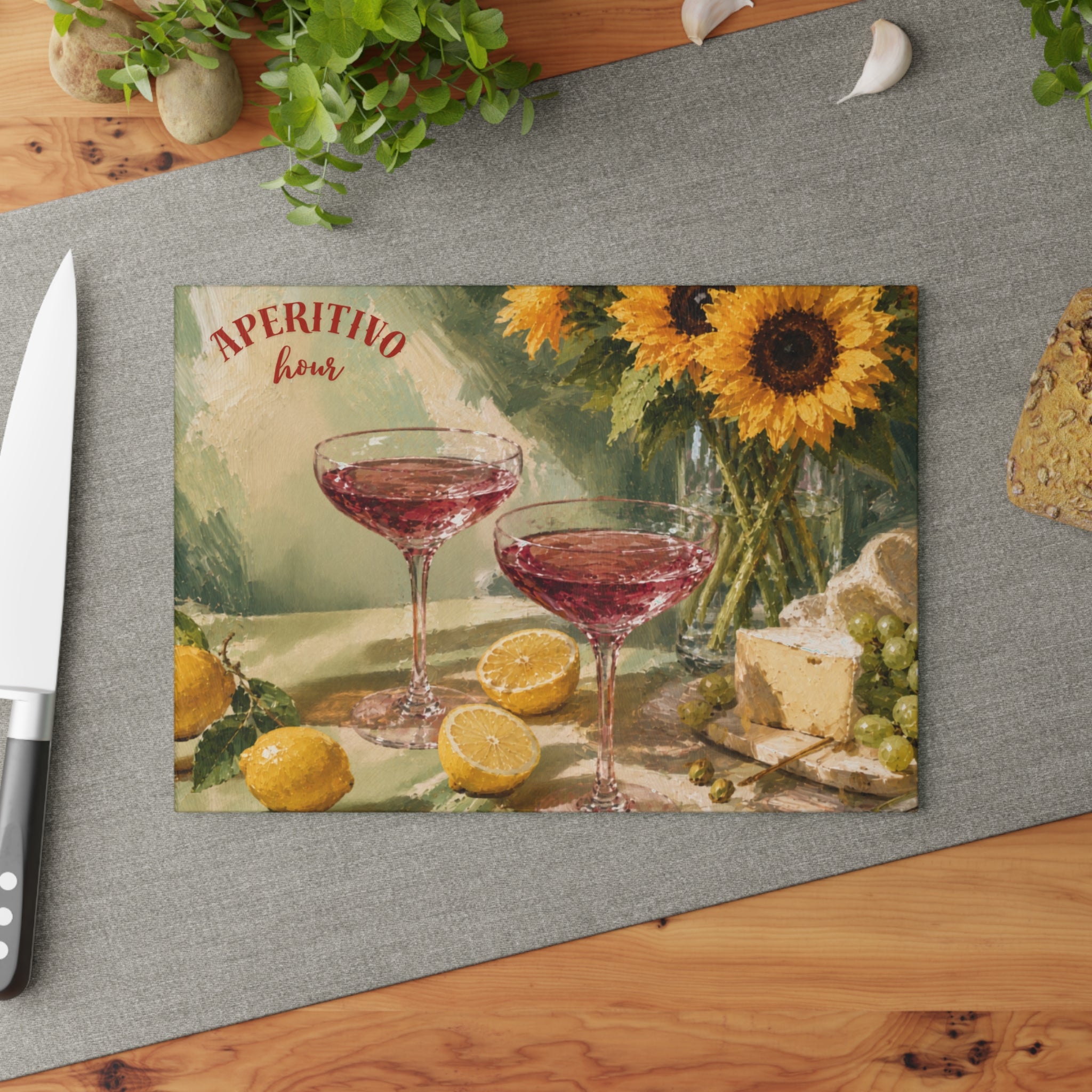 Aperitivo Hour Glass Charcuterie Board — Italian Lemon Rosé Serving Tray