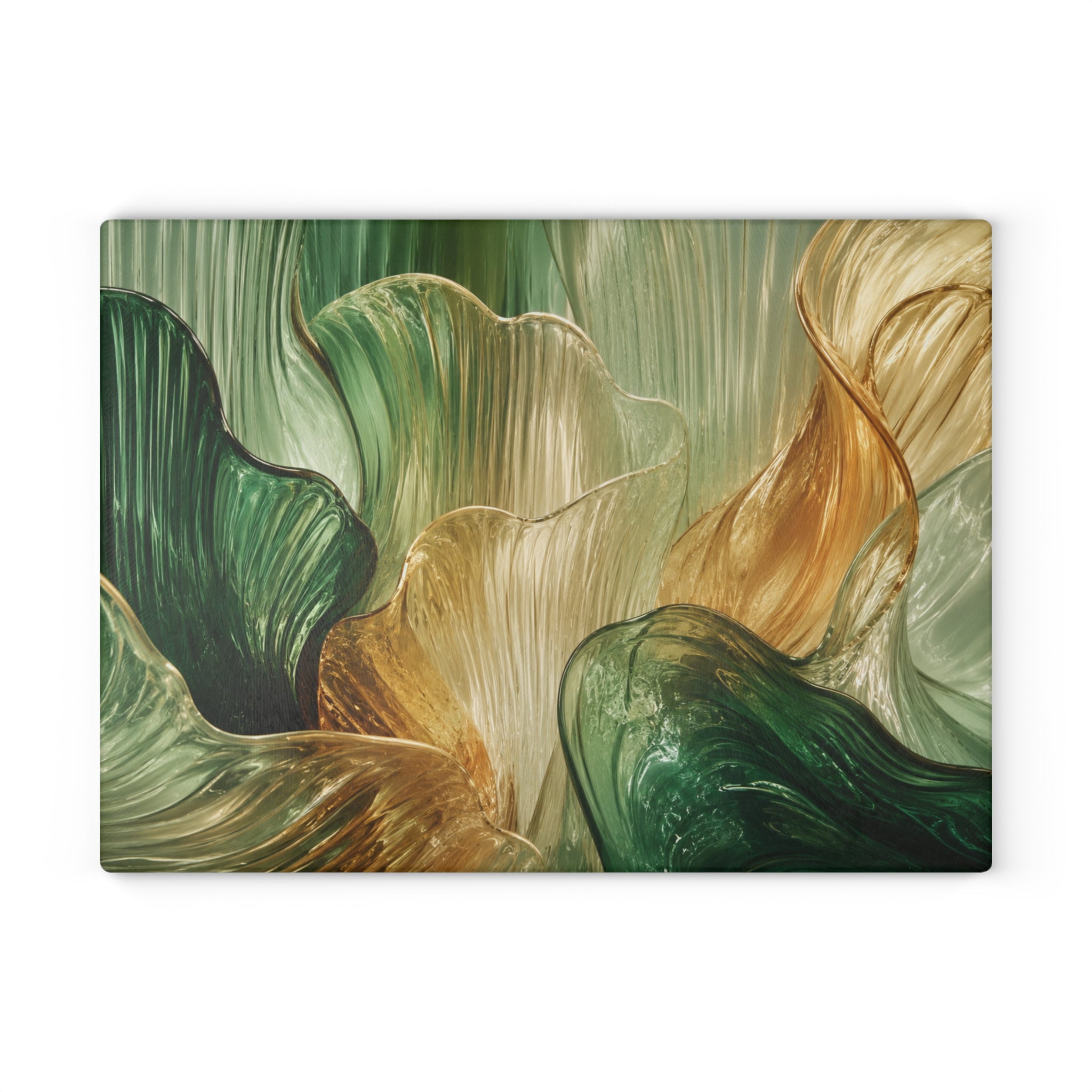 Emerald Leaf Glass Serving Board