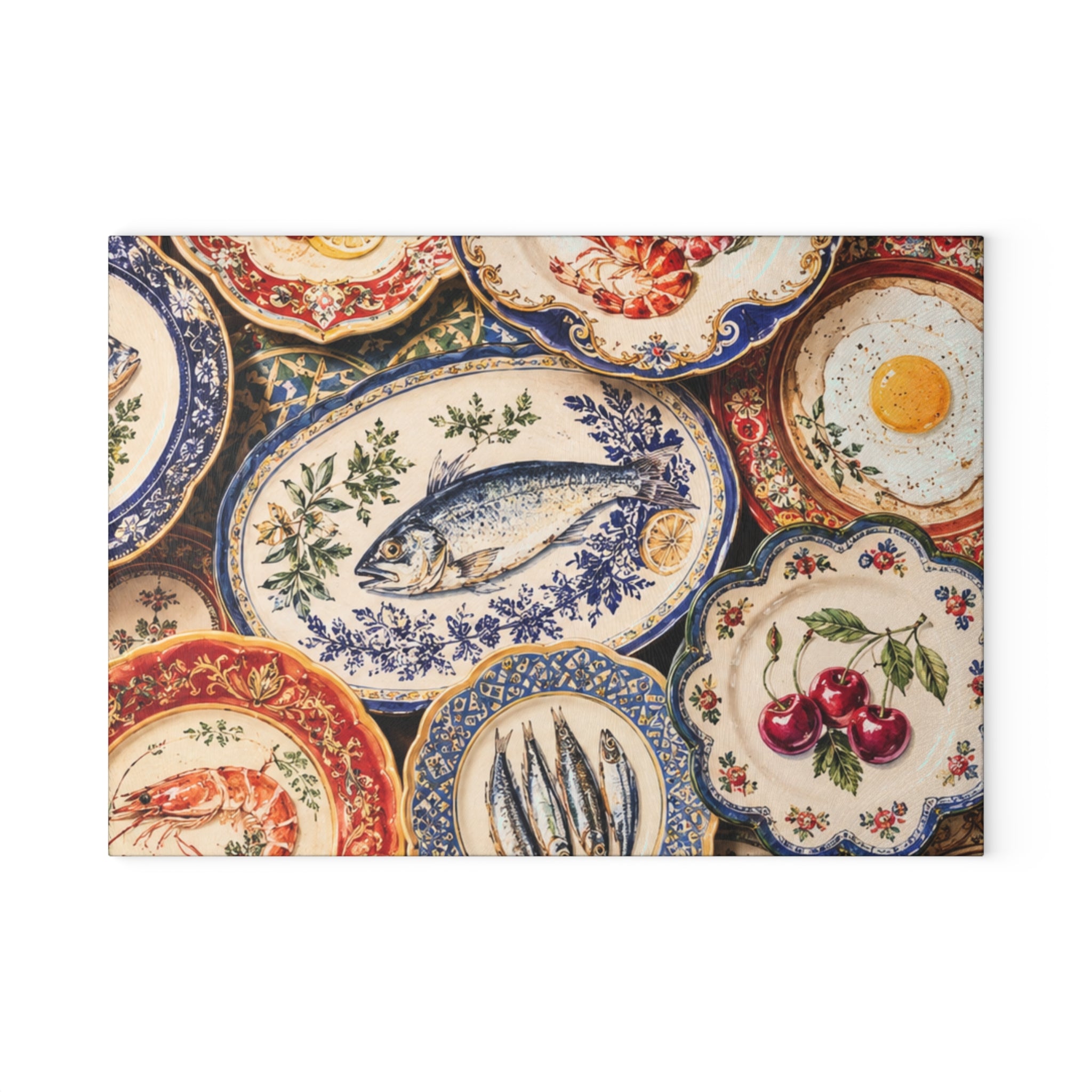 Italian Ceramic Plates Glass Serving Board