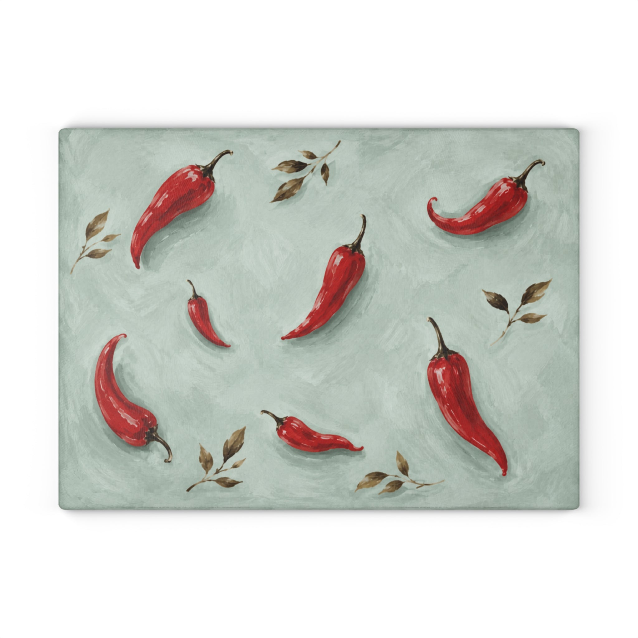 Red Chili Pepper Glass Serving Board