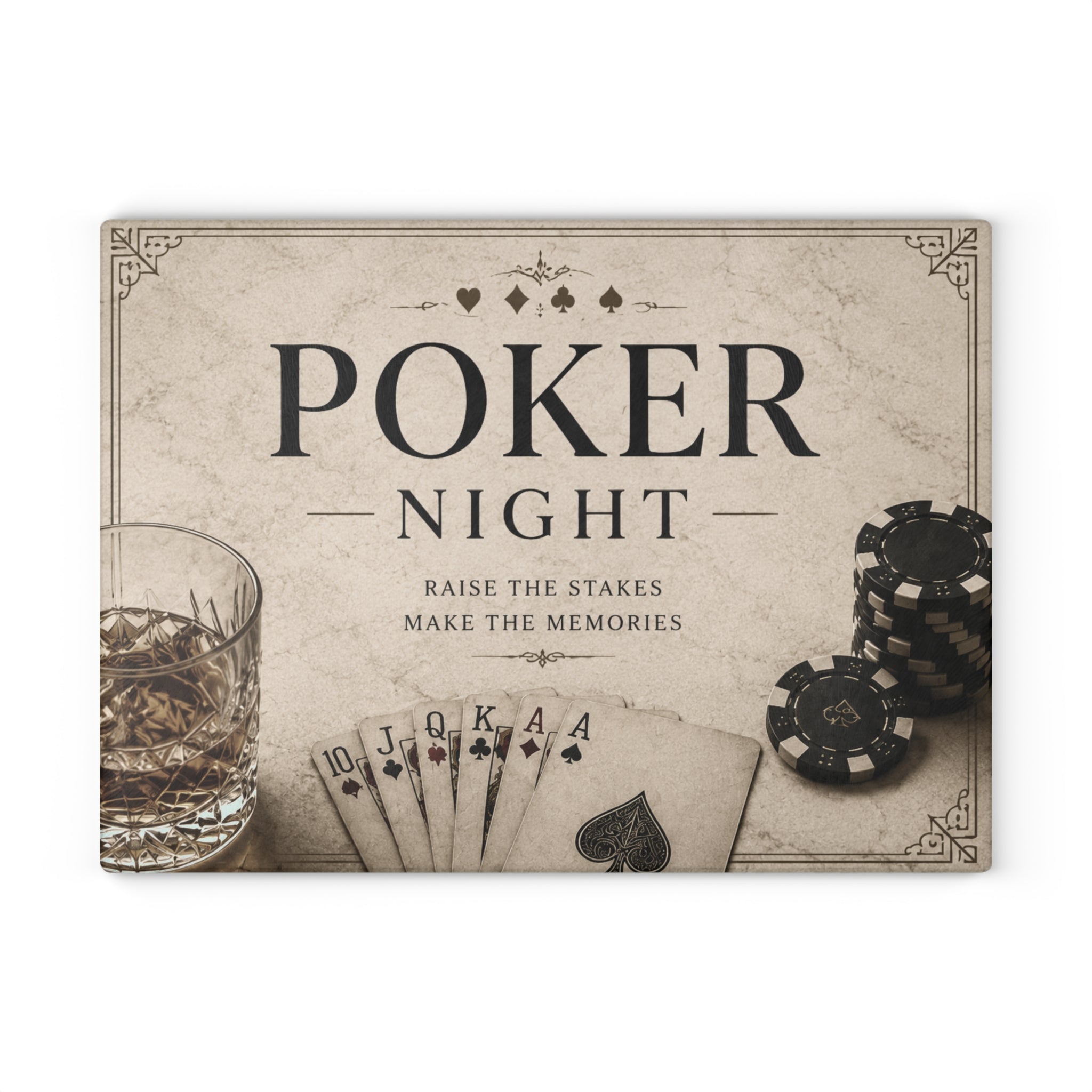 Vintage Poker Serving Board