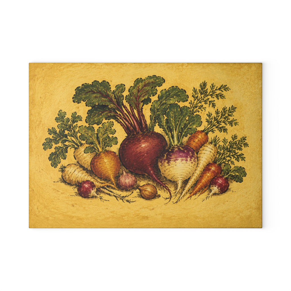 Vintage Vegetable Glass Board