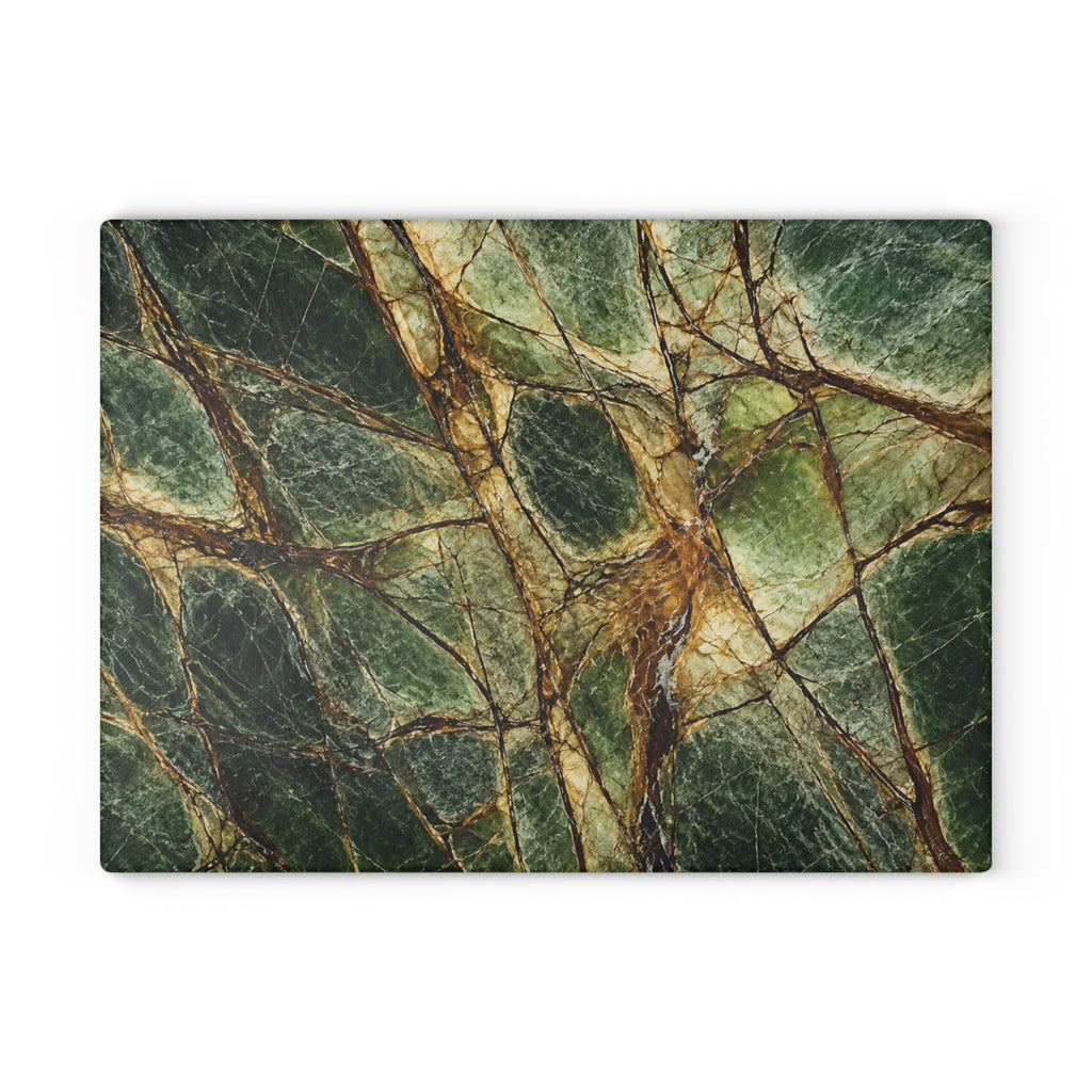 Forest Green Marble Glass Serving Board