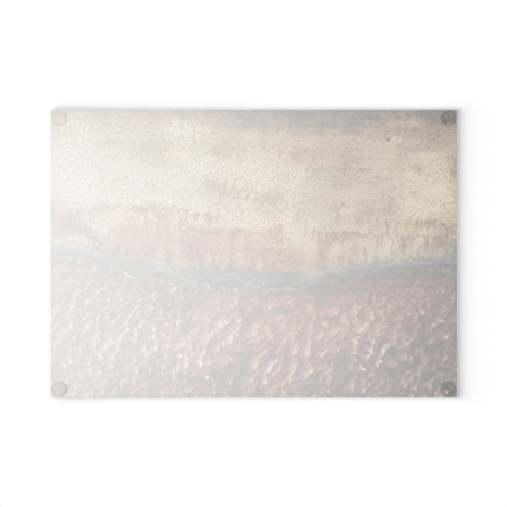 Earth Tone Abstract Glass Serving Board — Rustic Brown & Beige Kitchen Decor