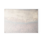 Earth Tone Abstract Glass Serving Board — Rustic Brown & Beige Kitchen Decor