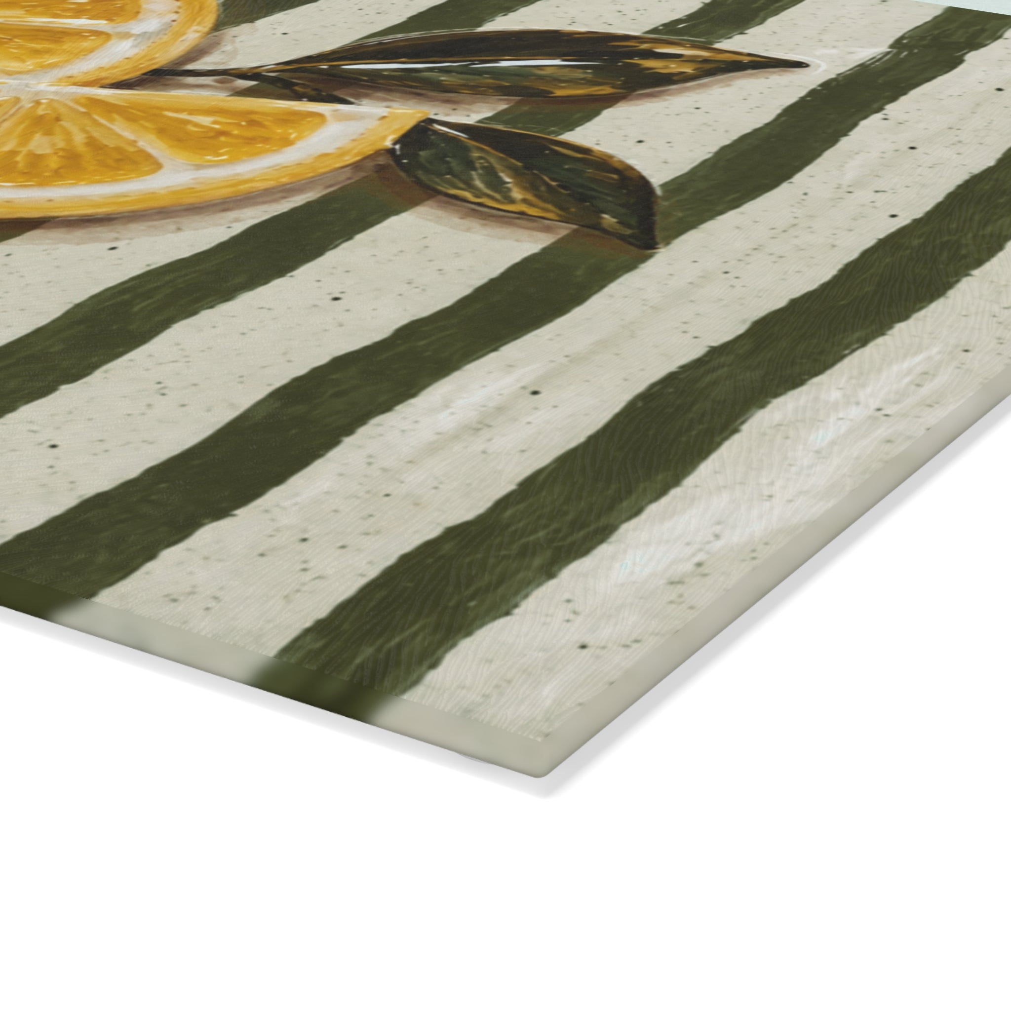 Ceramic Stripe Lemon Glass Serving Board