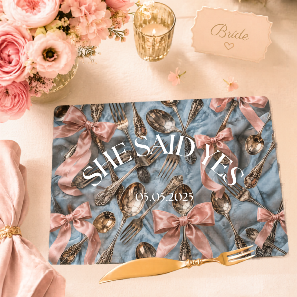 Something blue bridal glass board — elegant wedding and engagement gift, Global Artisan Co
