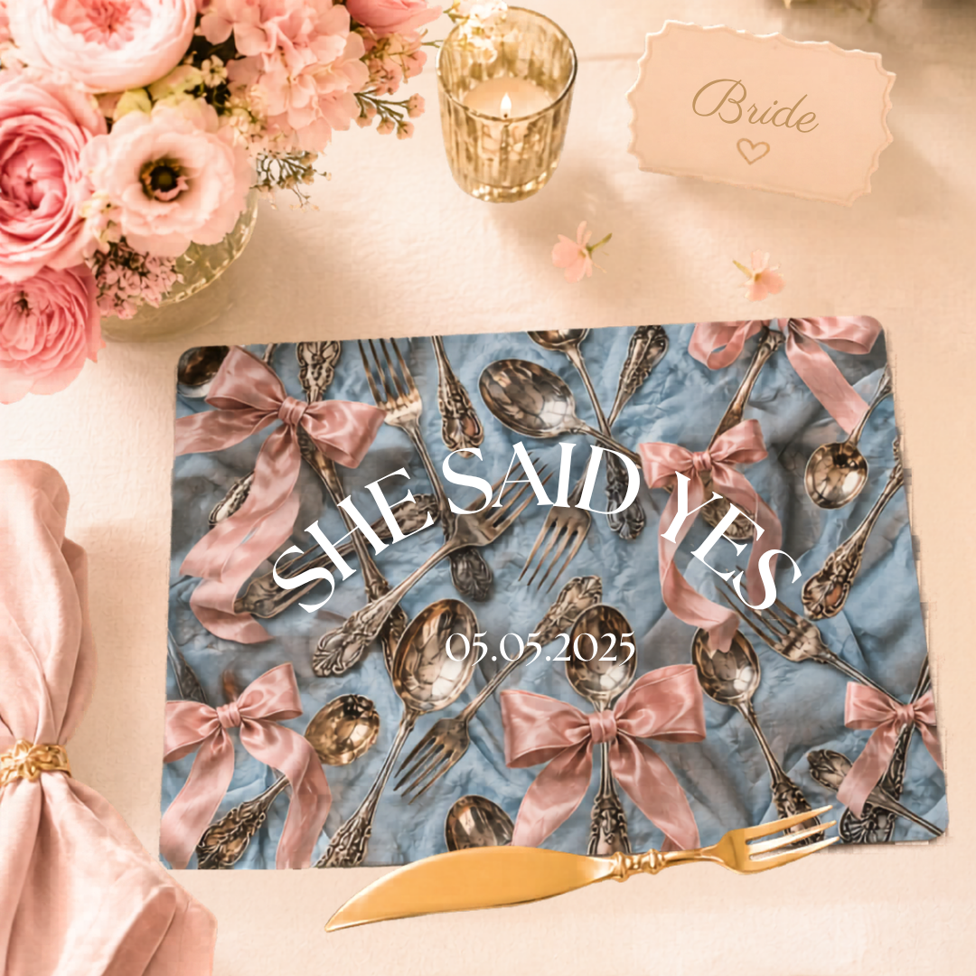 Something blue bridal glass board — elegant wedding and engagement gift, Global Artisan Co