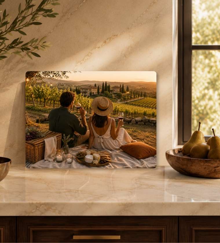 Tuscan Vineyard Glass Charcuterie Board
