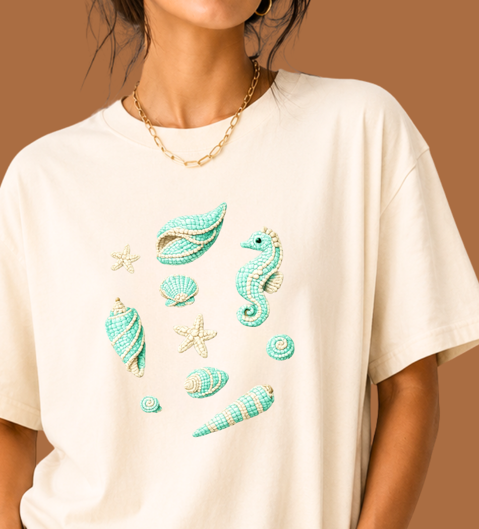 Crochet Sealife Graphic T-shirt