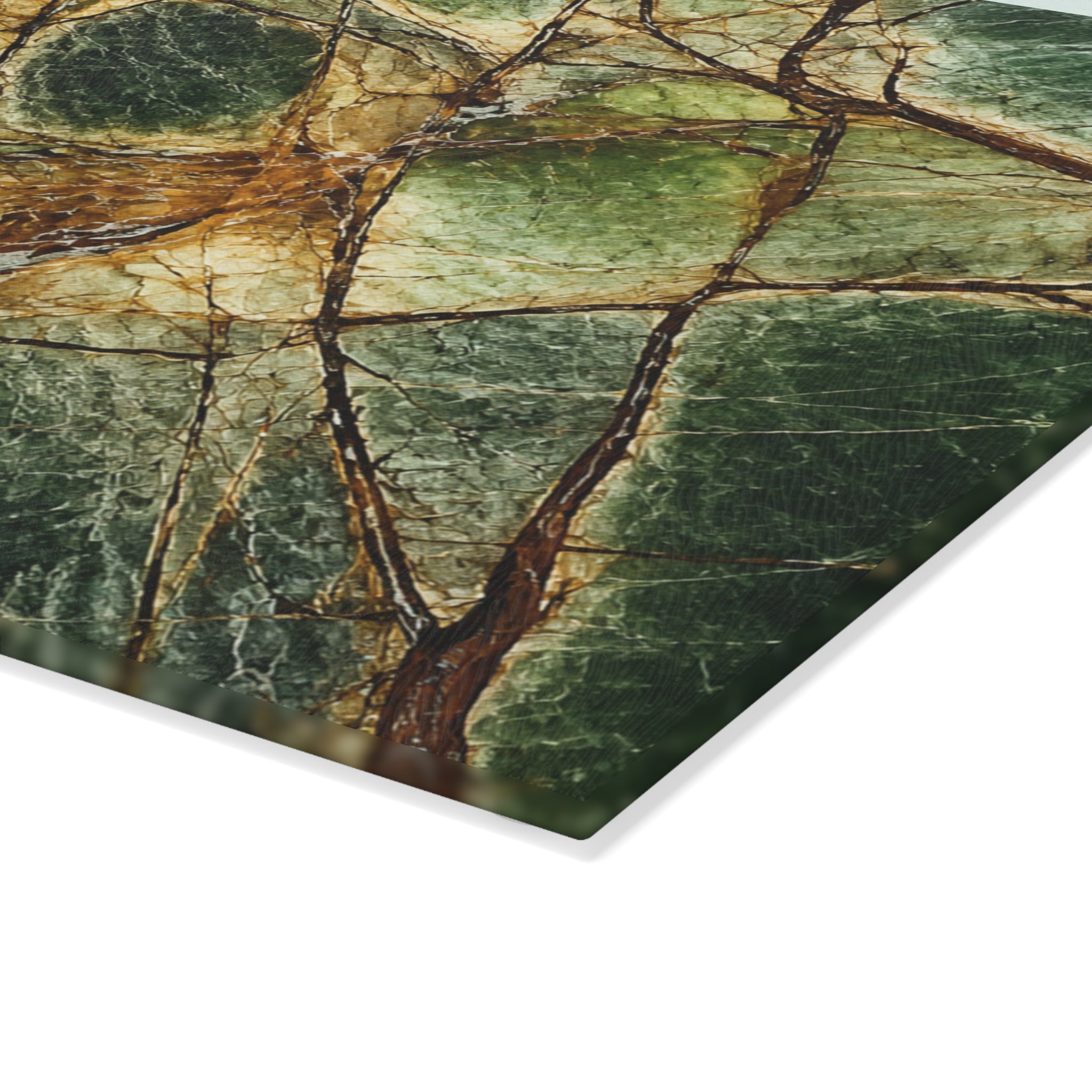 Forest Green Marble Glass Serving Board