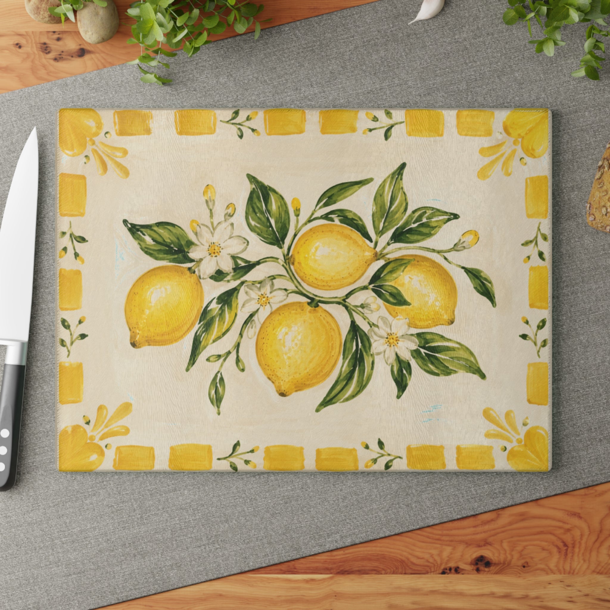 Italian Lemon Glass Serving Board