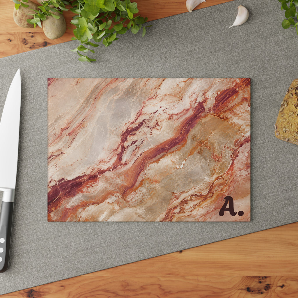 Rose Marble Glass Serving Board