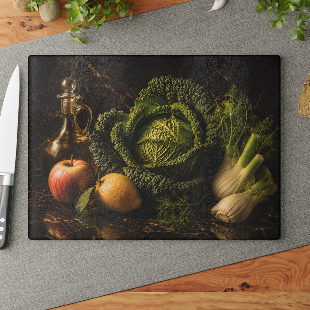 Garden Harvest Glass Serving Board
