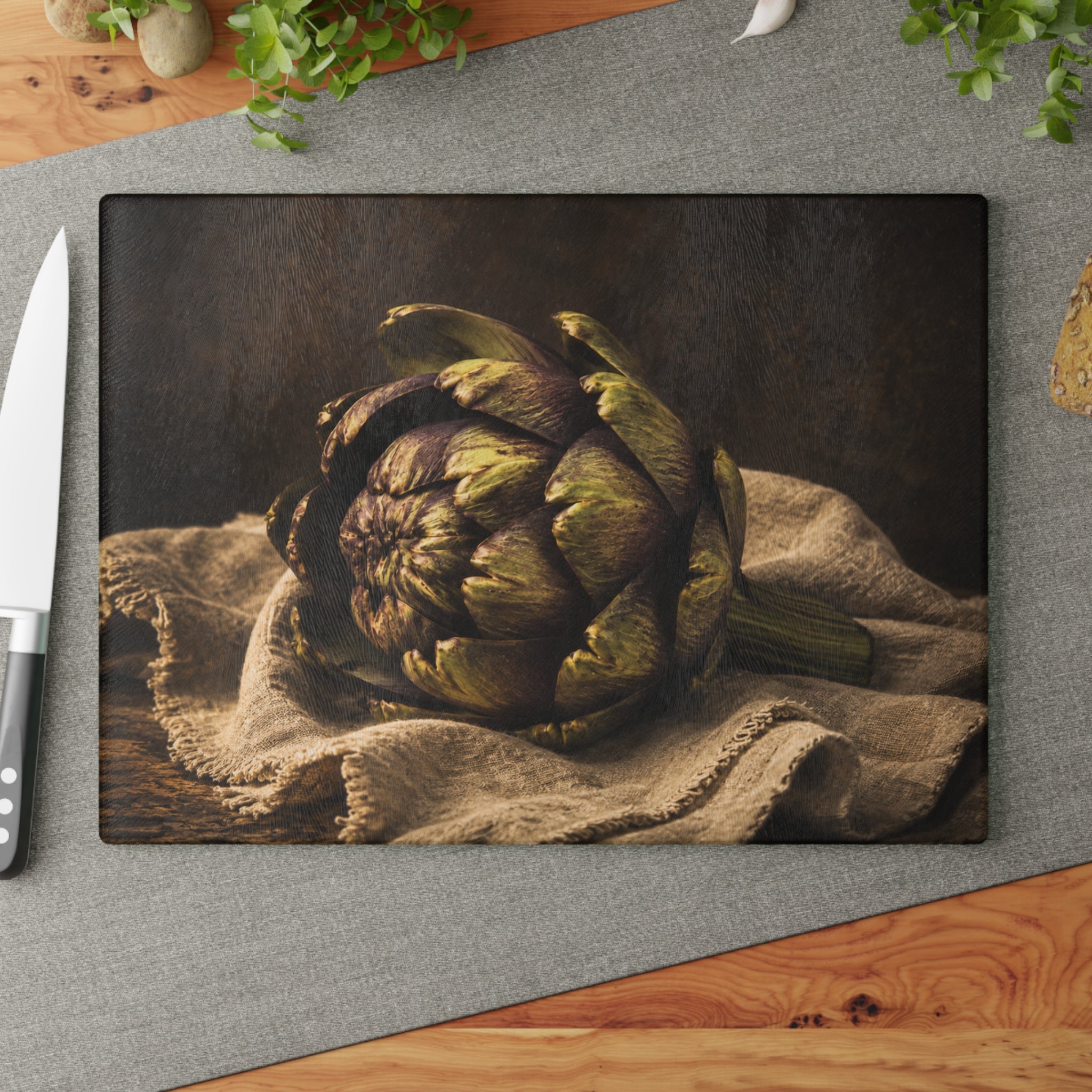 Artichoke Glass Serving Board