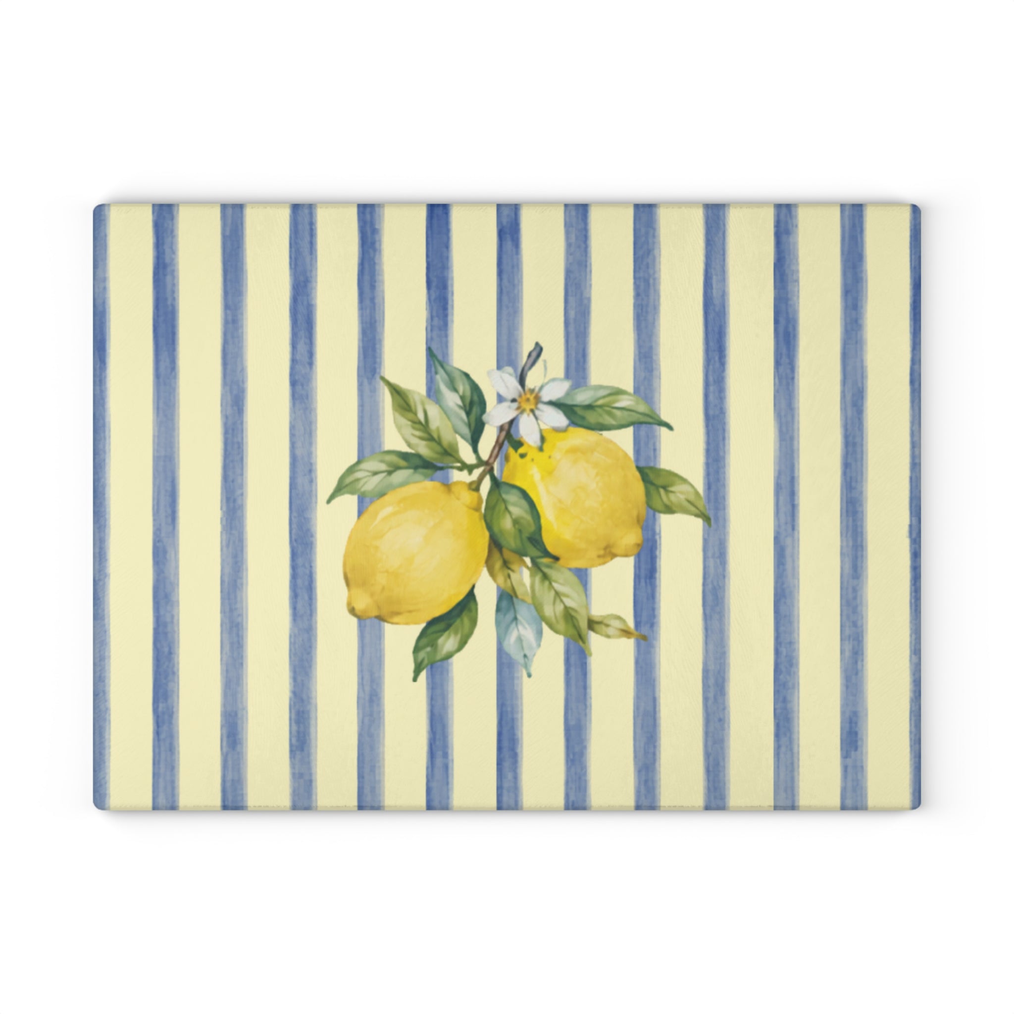 Stripe Lemon Glass Serving Board