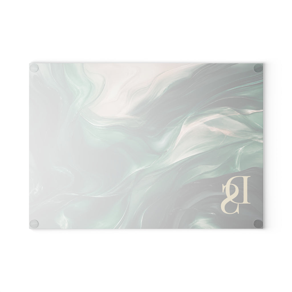 Personalized Monogram Glass Charcuterie Board — Custom Initial Serving Board
