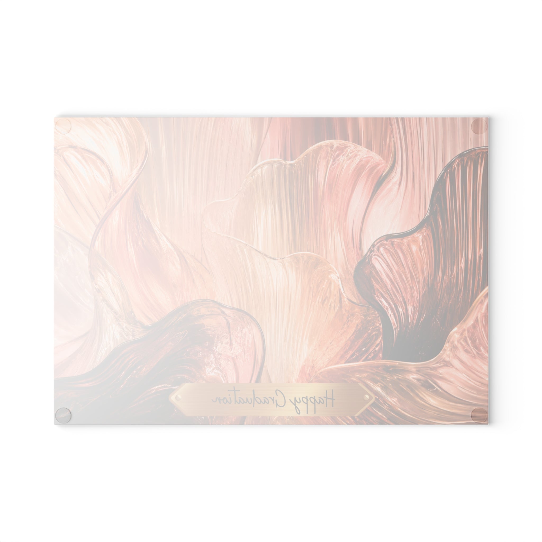 Rose Gold Abstract Glass Serving Board — Pink Charcuterie Board for Cocktail Party & Girls Night