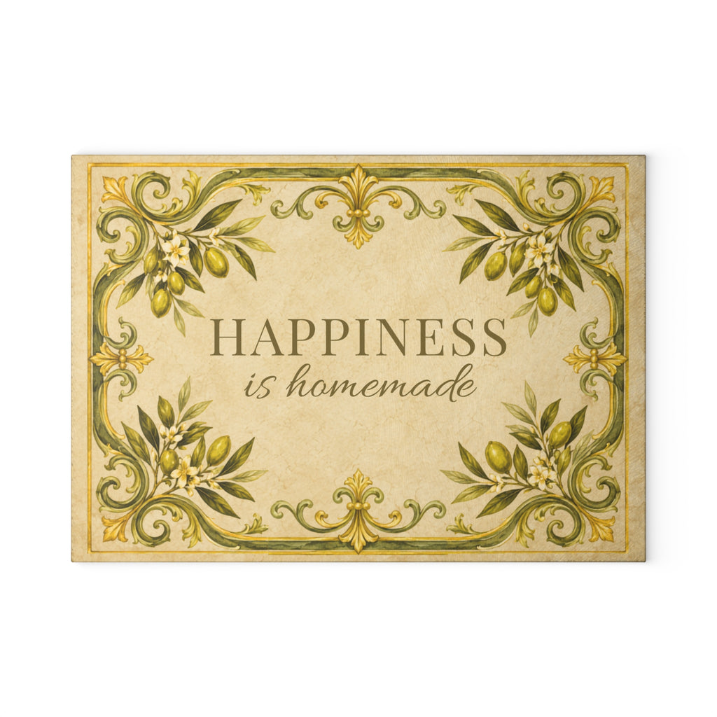 Happiness Is Homemade Couples Gift Glass Serving Board