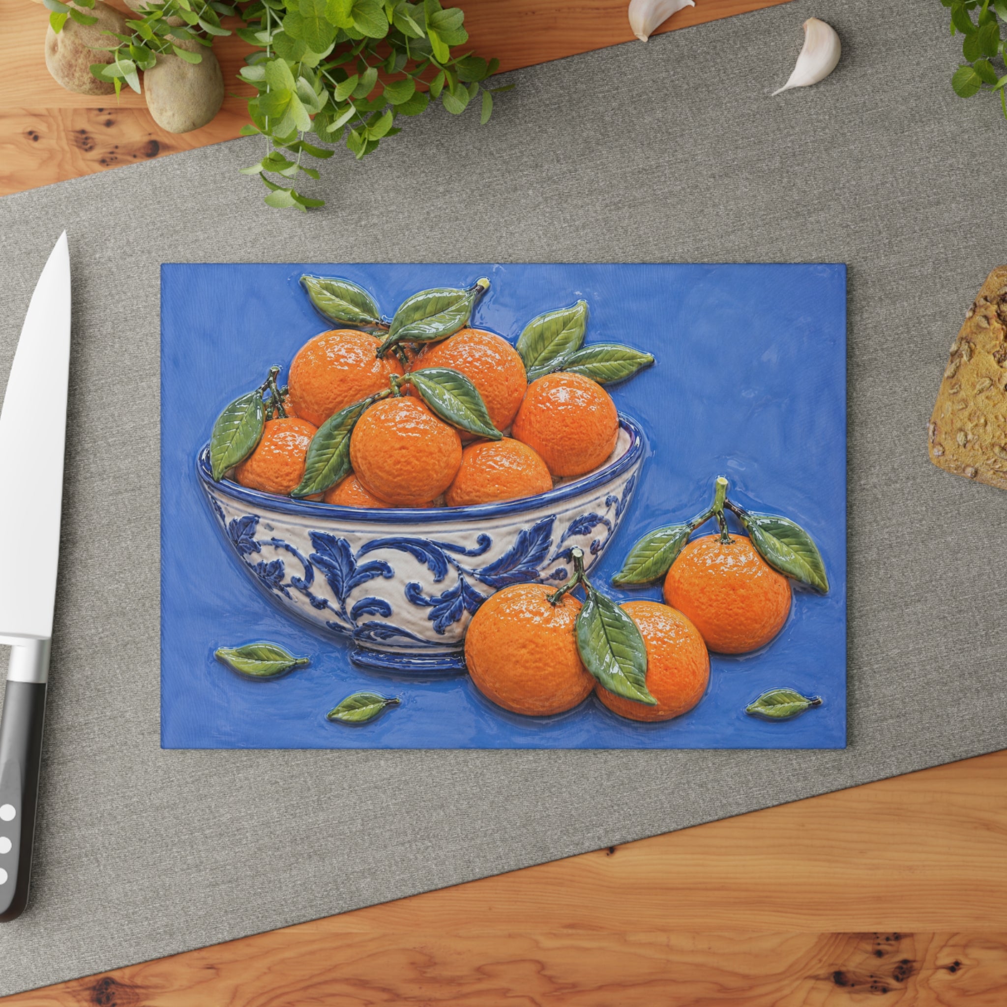 Orange Glass Serving Board