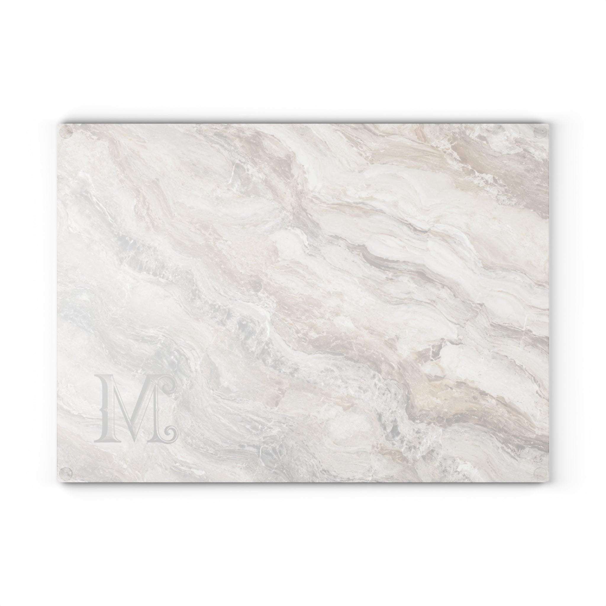 Personalized glass charcuterie board — 8x11 and 11x15 inch, custom monogram gift for her