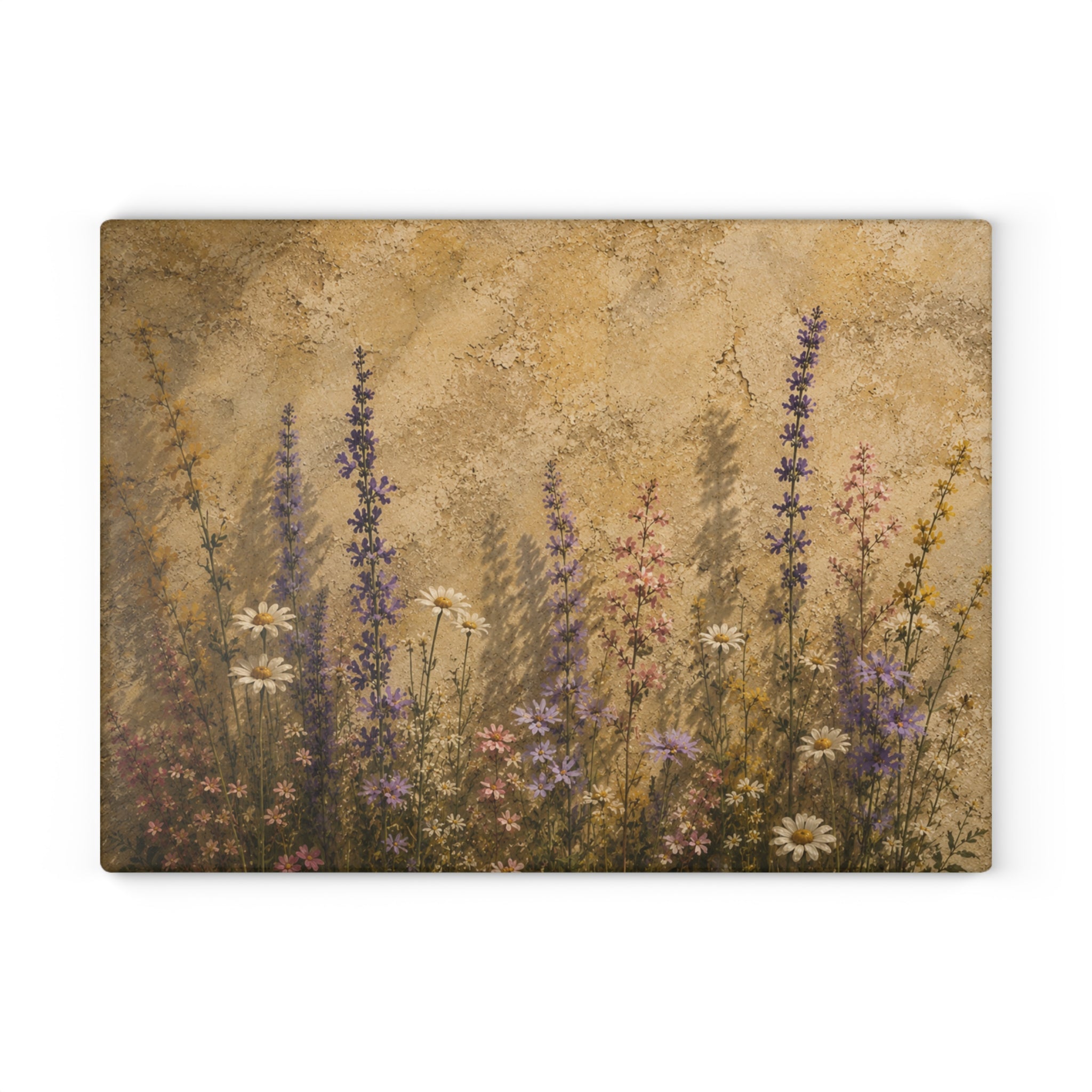 Wild Lavender Field Glass Serving Board