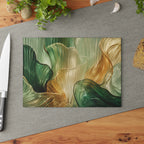 Emerald Art Glass Serving Board — Modern Kitchen Decor & Luxury Housewarming Gift
