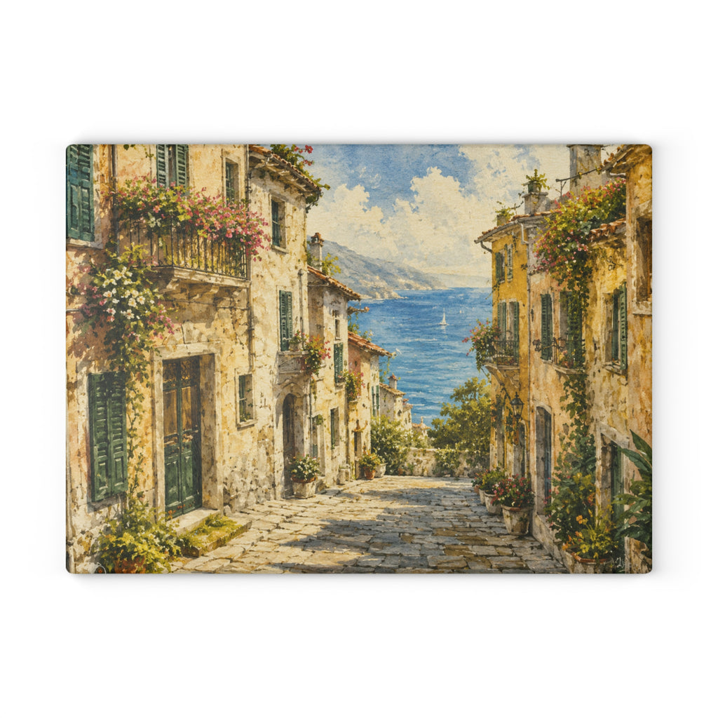 Italian Village Glass Serving Board