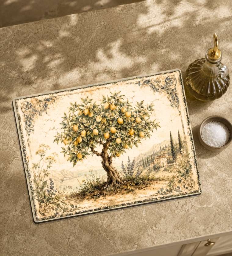 Vintage Tree Glass Cheese Board