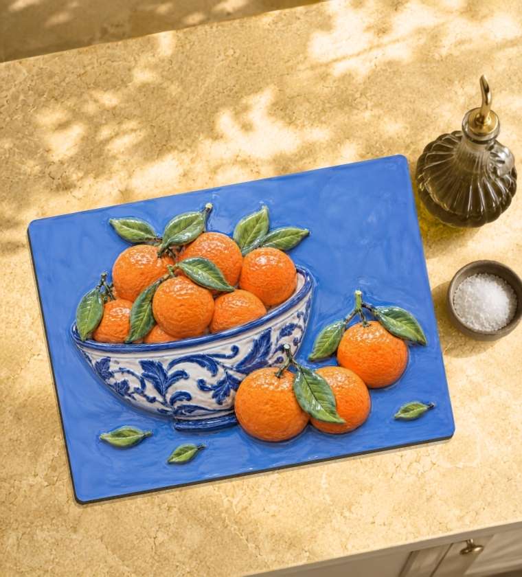 Orange Glass Cheese Board
