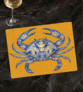 Blue Crab Glass Serving Board