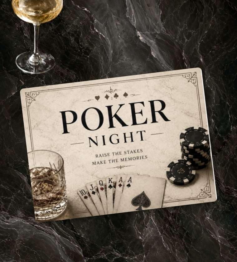 Vintage Poker Serving Board