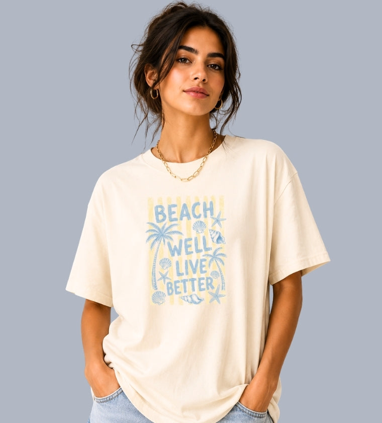 Beach Well Live Better Graphic T-shirt