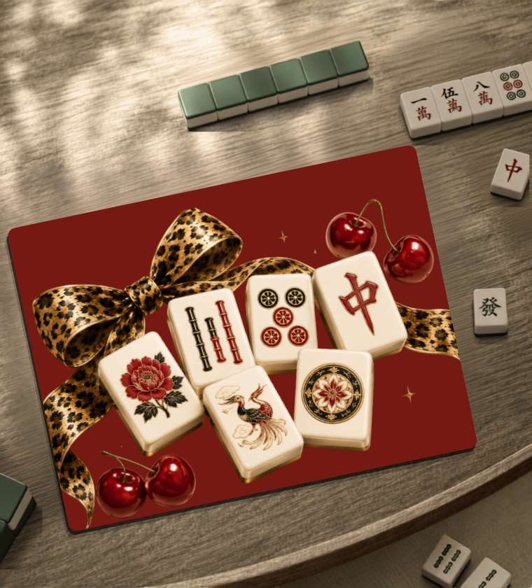 Mahjong Game Night Glass Cheese Board