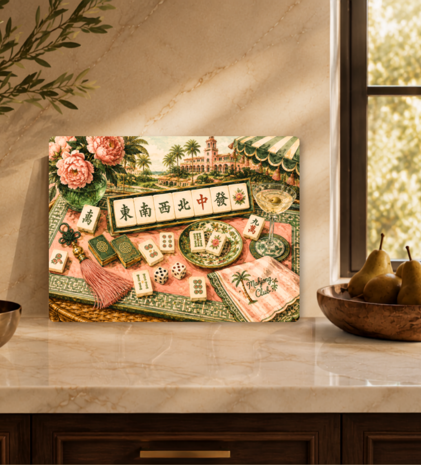 Tropical Mahjong Game Charcuterie Board