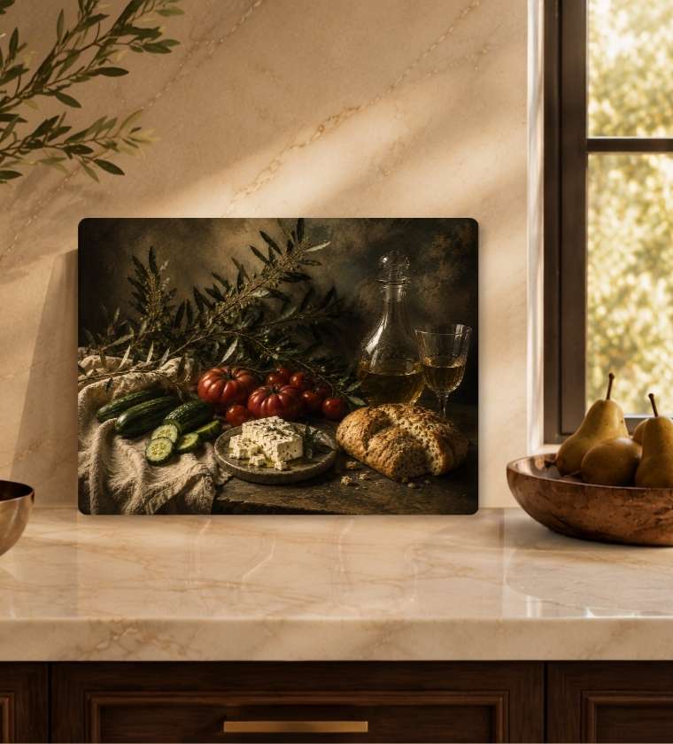 Tuscan Harvest Glass Charcuterie Board