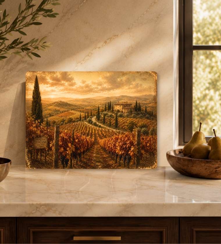 Italian Fall Glass Charcuterie Board