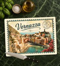 Vernazza Italian Stamp Glass Cutting Board